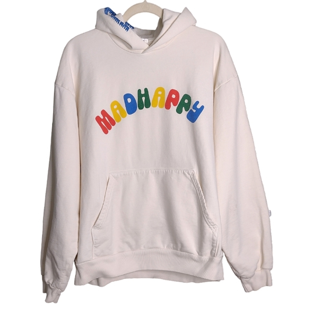 Madhappy cream hoodie colorful logo L